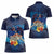 Polynesian Scuba Diving Women Polo Shirt Honu with Hibiscus and Plumeria Flower and Tapa Tribal Pattern