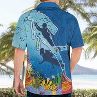 Polynesian Scuba Diving Hawaiian Shirt Beauty Corals with Underwater and Polynesian Pattern