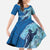 Polynesian Scuba Diving Kid Short Sleeve Dress Beauty Corals with Underwater and Polynesian Pattern