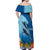 Polynesian Scuba Diving Off Shoulder Maxi Dress Beauty Corals with Underwater and Polynesian Pattern