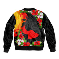 Hawaii Maui Island Sleeve Zip Bomber Jacket Maui Map With Tropical Forest Sunset Vibe LT03 - Polynesian Pride
