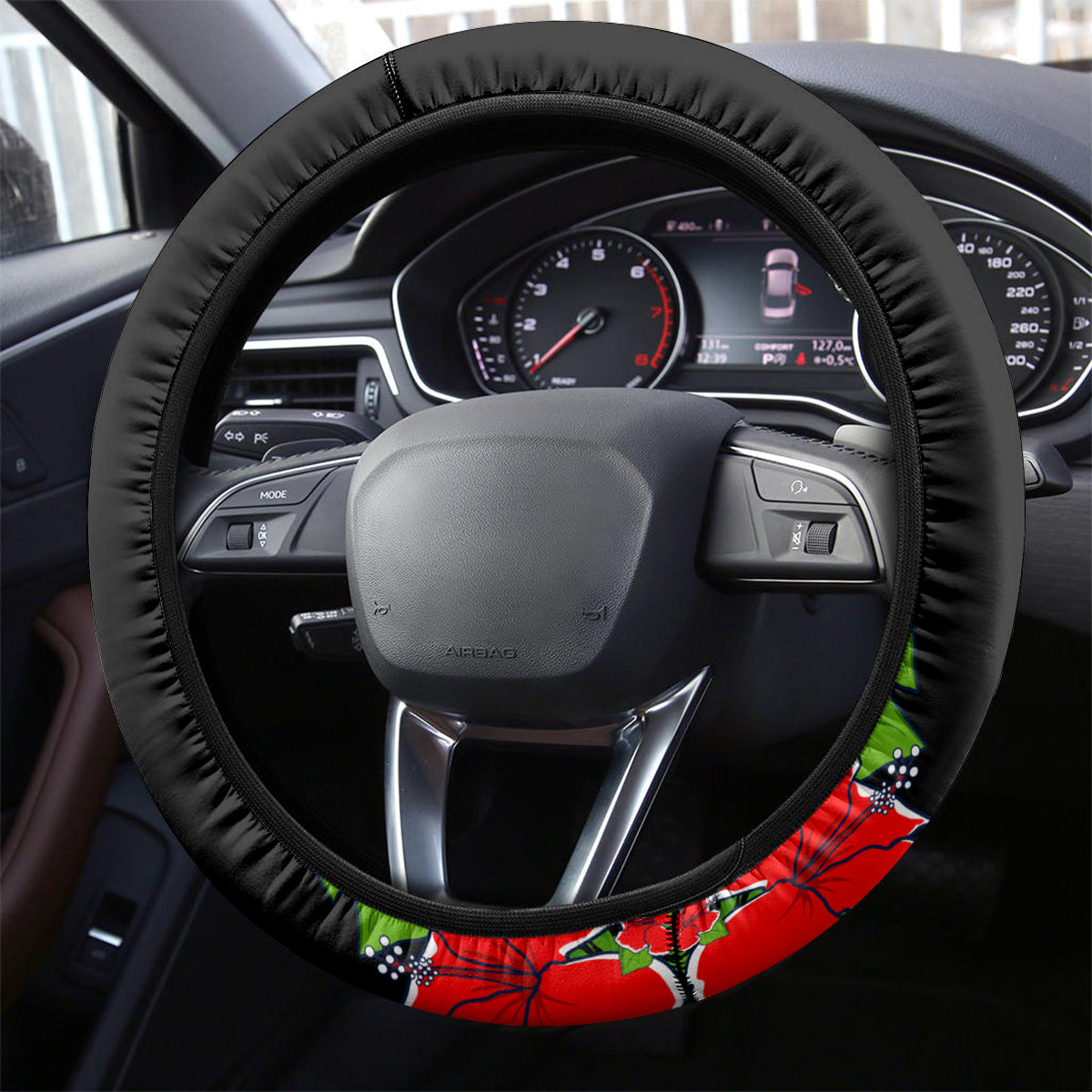 Hawaii Maui Island Steering Wheel Cover Maui Map With Tropical Forest Sunset Vibe LT03 - Polynesian Pride