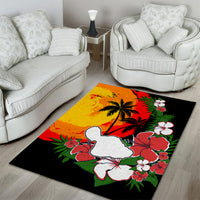 Hawaii Maui Island Area Rug Maui Map With Tropical Forest Vintage Style LT03 - Polynesian Pride