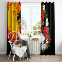 Custom Hawaii Maui Island Window Curtain Maui Map With Tropical Forest Vintage Style LT03 - Polynesian Pride