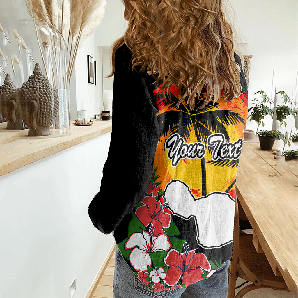 Custom Hawaii Maui Island Women Casual Shirt Maui Map With Tropical Forest Vintage Style LT03 - Polynesian Pride