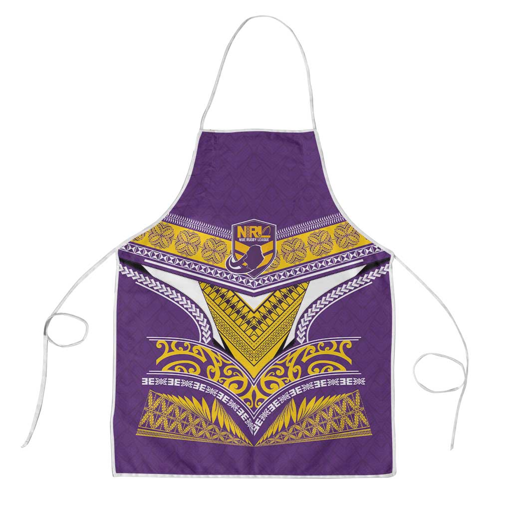 Rugby Niue Apron Hiapo Tribal Heritage Tattoos Purple Color - Polynesian Pride