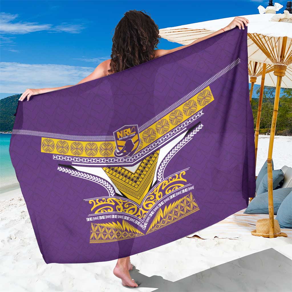 Rugby Niue Sarong Hiapo Tribal Heritage Tattoos Purple Color - Polynesian Pride