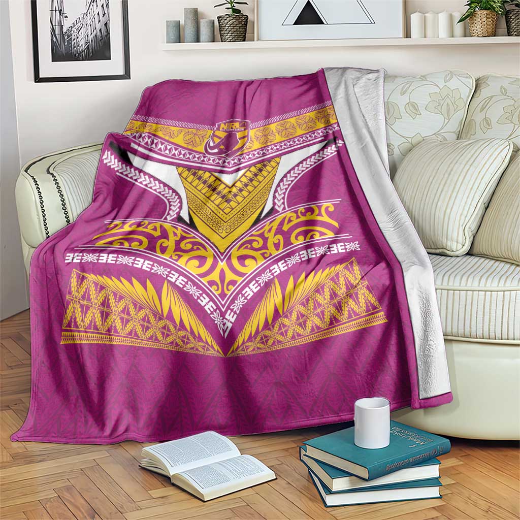Rugby Niue Blanket Hiapo Tribal Heritage Tattoos Pink Color - Polynesian Pride