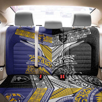 Rugby Niue and Aotearoa Back Car Seat Cover Hiapo with Maori Moko Tribal Heritage Tattoos LT03 - Polynesian Pride