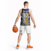 Custom Rugby Niue and Aotearoa Basketball Jersey Hiapo with Maori Moko Tribal Heritage Tattoos LT03 - Polynesian Pride