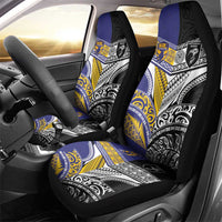 Rugby Niue and Aotearoa Car Seat Cover Hiapo with Maori Moko Tribal Heritage Tattoos LT03 - Polynesian Pride