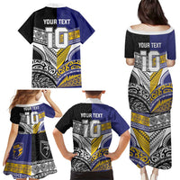 Custom Rugby Niue and Aotearoa Family Matching Puletasi and Hawaiian Shirt Hiapo with Maori Moko Tribal Heritage Tattoos LT03 - Polynesian Pride
