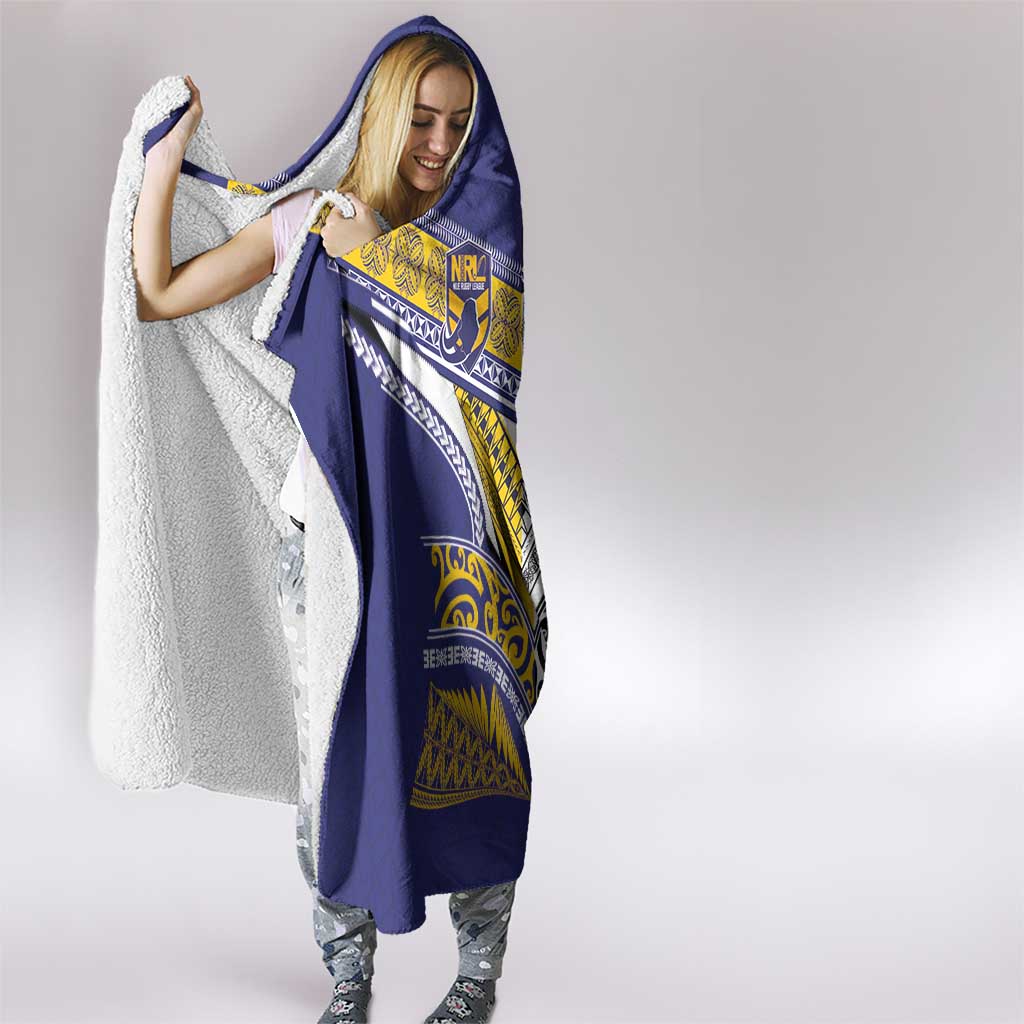 Rugby Niue and Aotearoa Hooded Blanket Hiapo with Maori Moko Tribal Heritage Tattoos - Polynesian Pride