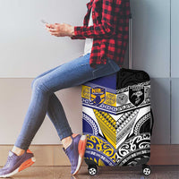 Rugby Niue and Aotearoa Luggage Cover Hiapo with Maori Moko Tribal Heritage Tattoos LT03 - Polynesian Pride