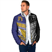 Custom Rugby Niue and Aotearoa Padded Jacket Hiapo with Maori Moko Tribal Heritage Tattoos - Polynesian Pride