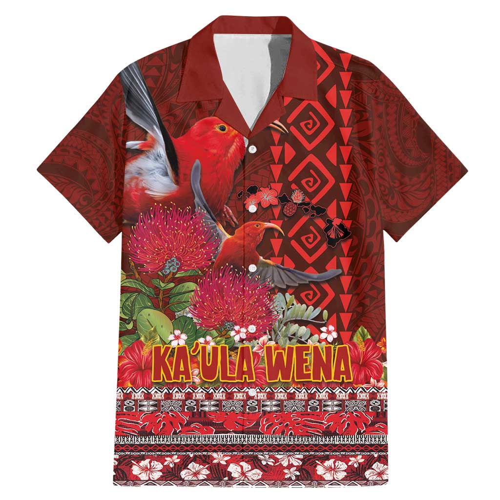 Hawaii KaʻUla Wena ʻIʻiwi Family Matching Mermaid Dress and Hawaiian Shirt With Tropical Plants and 'Ohi'a lehua Kakau Art Tattoo