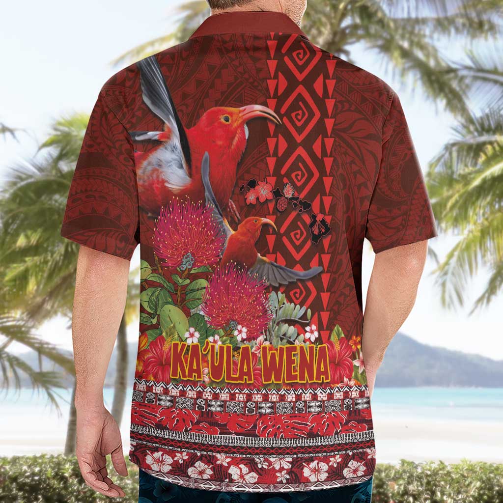 Hawaii KaUla Wena Iiwi Hawaiian Shirt With Tropical Plants and 'Ohi'a lehua Kakau Art Tattoo LT03 - Polynesian Pride