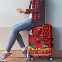 Hawaii KaUla Wena Iiwi Luggage Cover With Tropical Plants and 'Ohi'a lehua Kakau Art Tattoo LT03 - Polynesian Pride