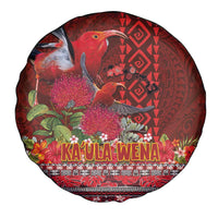 Hawaii KaUla Wena Iiwi Spare Tire Cover With Tropical Plants and 'Ohi'a lehua Kakau Art Tattoo LT03 - Polynesian Pride