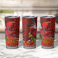 Hawaii KaUla Wena Iiwi Tumbler Cup With Tropical Plants and 'Ohi'a lehua Kakau Art Tattoo LT03 - Polynesian Pride