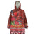 Hawaii KaʻUla Wena ʻIʻiwi Wearable Blanket Hoodie With Tropical Plants and 'Ohi'a lehua Kakau Art Tattoo