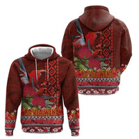 Hawaii KaUla Wena Iiwi Zip Hoodie With Tropical Plants and 'Ohi'a lehua Kakau Art Tattoo LT03 - Polynesian Pride
