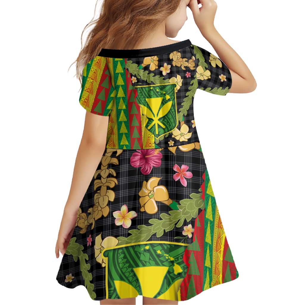 Hawaiian Tropical Plants Lei Family Matching Mermaid Dress and Hawaiian Shirt Kanaka Maoli Tribal with Palaka Motifs LT03 - Polynesian Pride