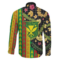 Hawaiian Tropical Plants Lei Family Matching Summer Maxi Dress and Hawaiian Shirt Kanaka Maoli Tribal with Palaka Motifs LT03 - Polynesian Pride