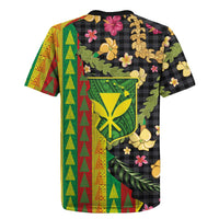 Hawaiian Tropical Plants Lei Rugby Jersey Kanaka Maoli Tribal with Palaka Motifs - Polynesian Pride
