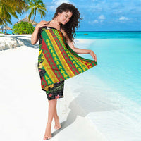 Hawaiian Tropical Plants Lei Sarong Kanaka Maoli Tribal with Palaka Motifs - Polynesian Pride