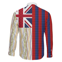 Hawaiian Tropical Plants Lei Family Matching Off The Shoulder Long Sleeve Dress and Hawaiian Shirt National Flag Style LT03 - Polynesian Pride