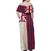 Hawaiian Tropical Plants Lei Family Matching Off Shoulder Maxi Dress and Hawaiian Shirt National Flag Style LT03 - Polynesian Pride