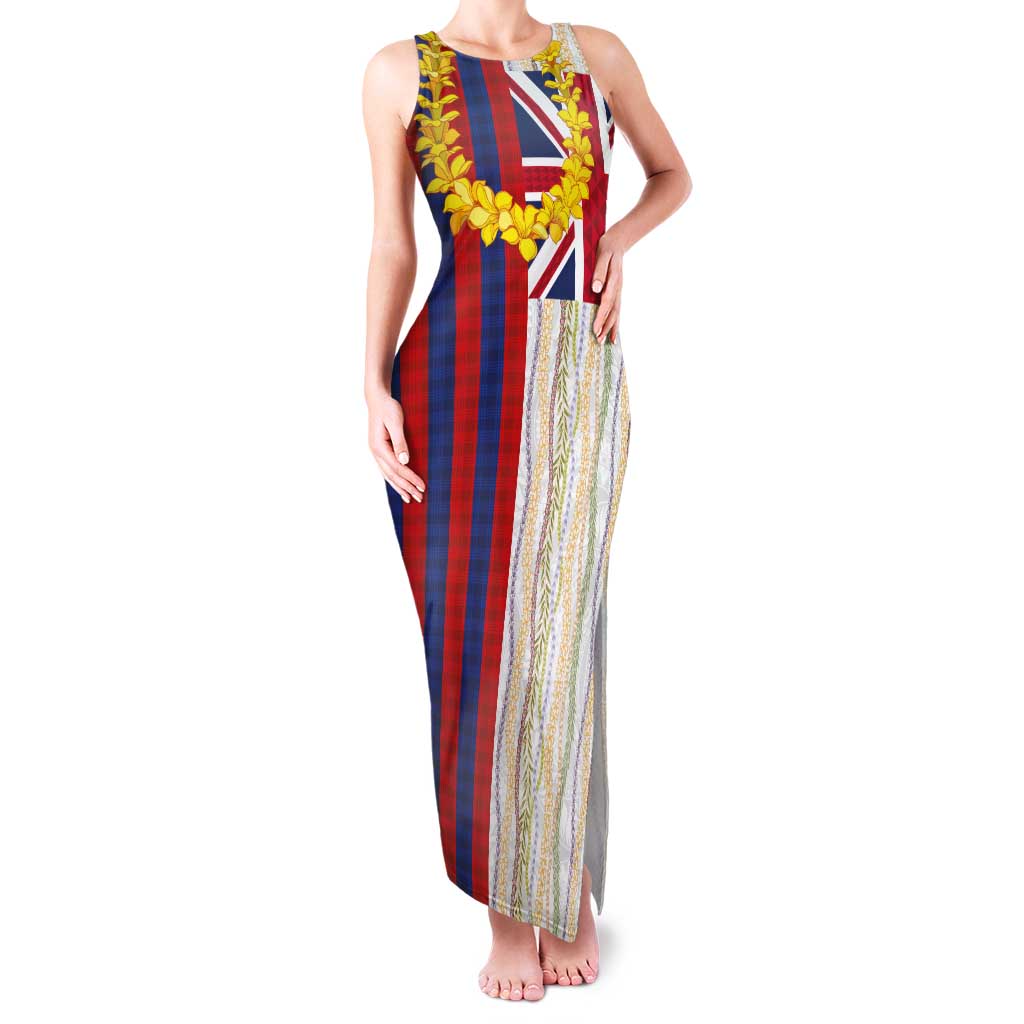 Hawaiian Tropical Plants Lei Family Matching Tank Maxi Dress and Hawaiian Shirt National Flag Style LT03 Mom's Dress Multicolor - Polynesian Pride