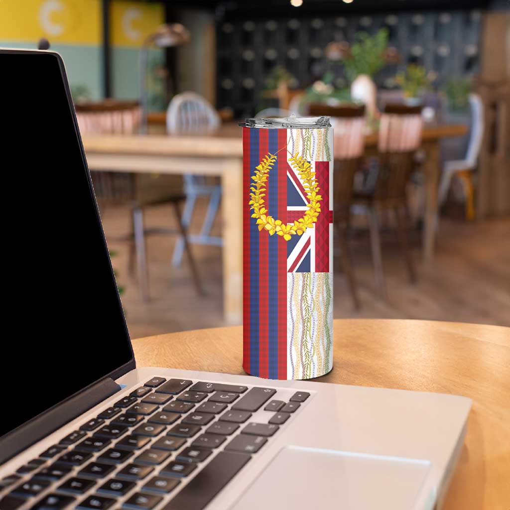 Hawaiian Tropical Plants Lei Skinny Tumbler National Flag Style - Polynesian Pride