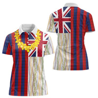 Hawaiian Tropical Plants Lei Women Polo Shirt National Flag Style - Polynesian Pride