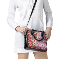 Hawaiian Plumeria Lei Shoulder Handbag Kakau Motifs and Palaka Half Style Pink Color - Polynesian Pride