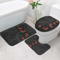 Hawaiian Kakau Art Bathroom Set Taro Leaves with Ohia Lehua and Pakala Pattern LT03 - Polynesian Pride