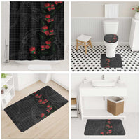 Hawaiian Kakau Art Bathroom Set Taro Leaves with Ohia Lehua and Pakala Pattern LT03 - Polynesian Pride