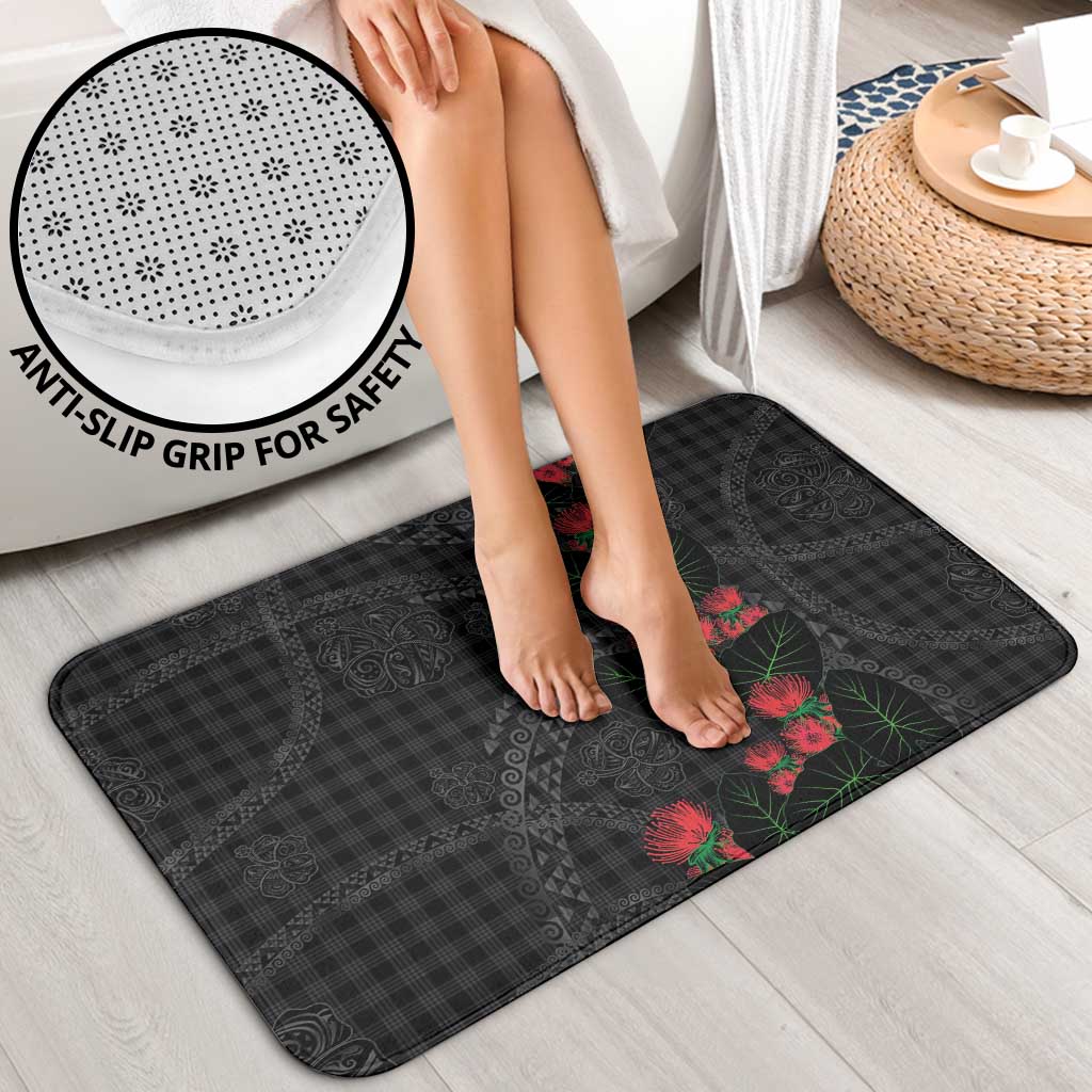 Hawaiian Kakau Art Bathroom Set Taro Leaves with Ohia Lehua and Pakala Pattern LT03 - Polynesian Pride
