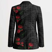 Hawaiian Kakau Art Blazer Taro Leaves with Ohia Lehua and Pakala Pattern LT03 - Polynesian Pride