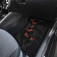 Hawaiian Kakau Art Car Mats Taro Leaves with Ohia Lehua and Pakala Pattern - Polynesian Pride