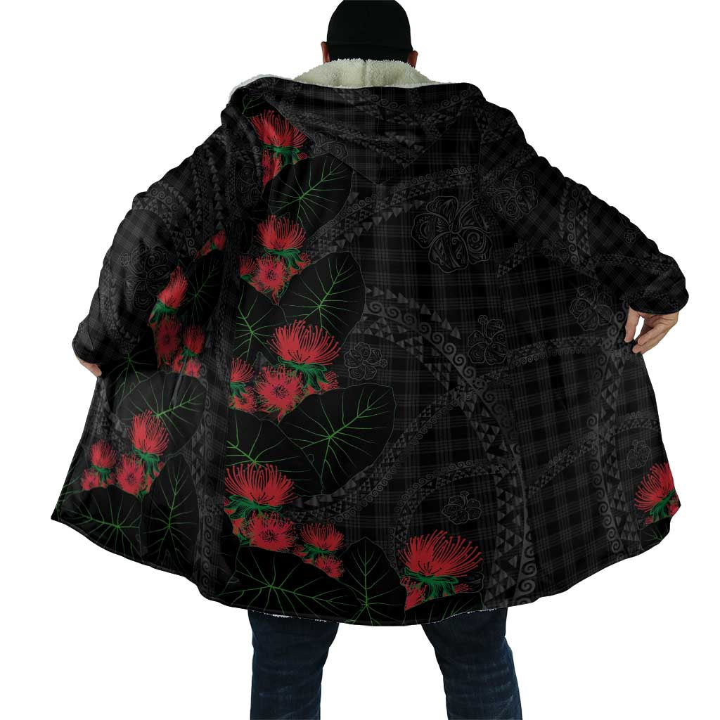 Hawaiian Kakau Art Cloak Taro Leaves with Ohia Lehua and Pakala Pattern LT03 - Polynesian Pride