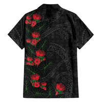 Hawaiian Kakau Art Family Matching Off Shoulder Maxi Dress and Hawaiian Shirt Taro Leaves with Ohia Lehua and Pakala Pattern LT03 - Polynesian Pride