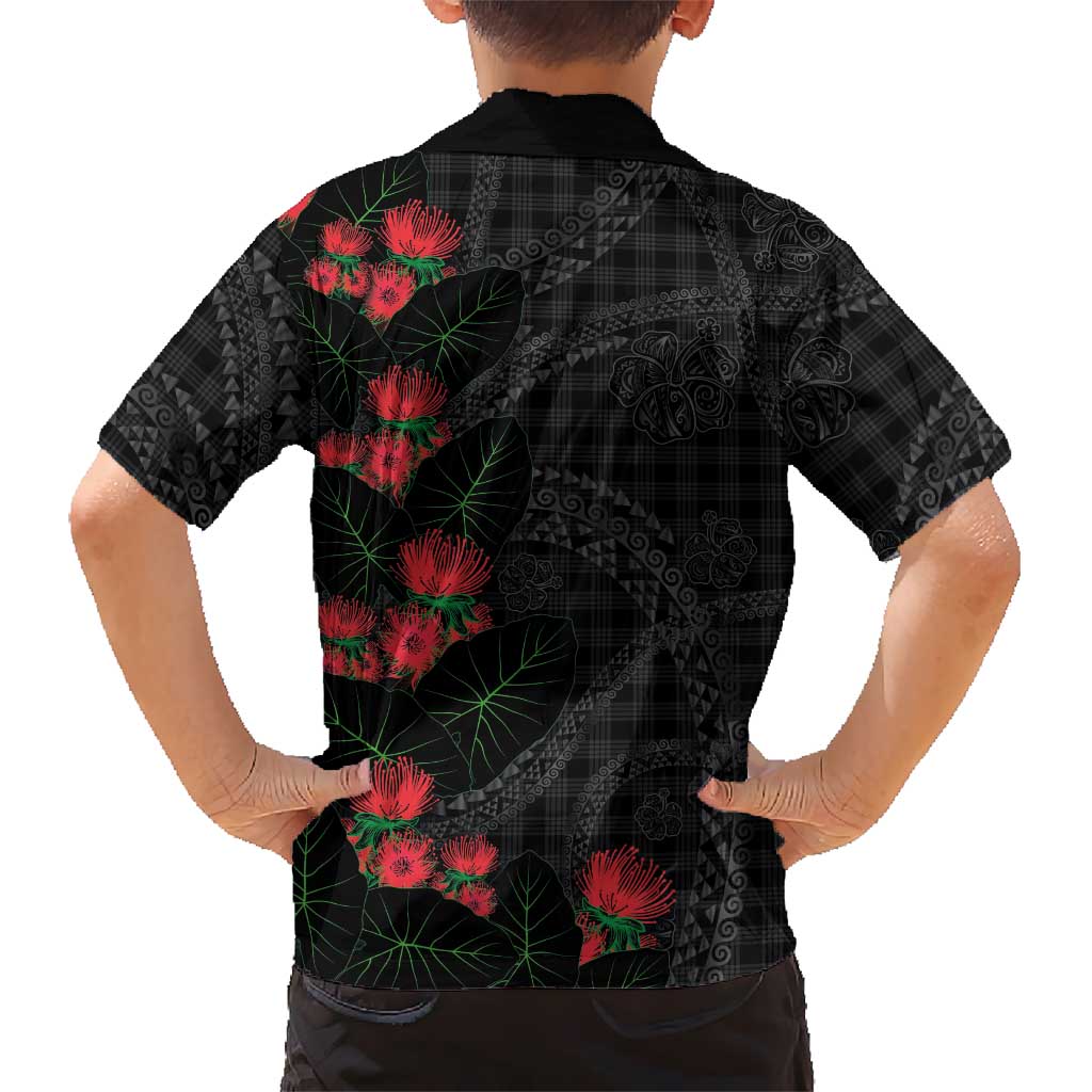 Hawaiian Kakau Art Family Matching Puletasi and Hawaiian Shirt Taro Leaves with Ohia Lehua and Pakala Pattern LT03 - Polynesian Pride