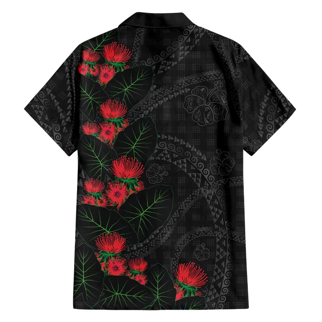 Hawaiian Kakau Art Hawaiian Shirt Taro Leaves with Ohia Lehua and Pakala Pattern - Polynesian Pride