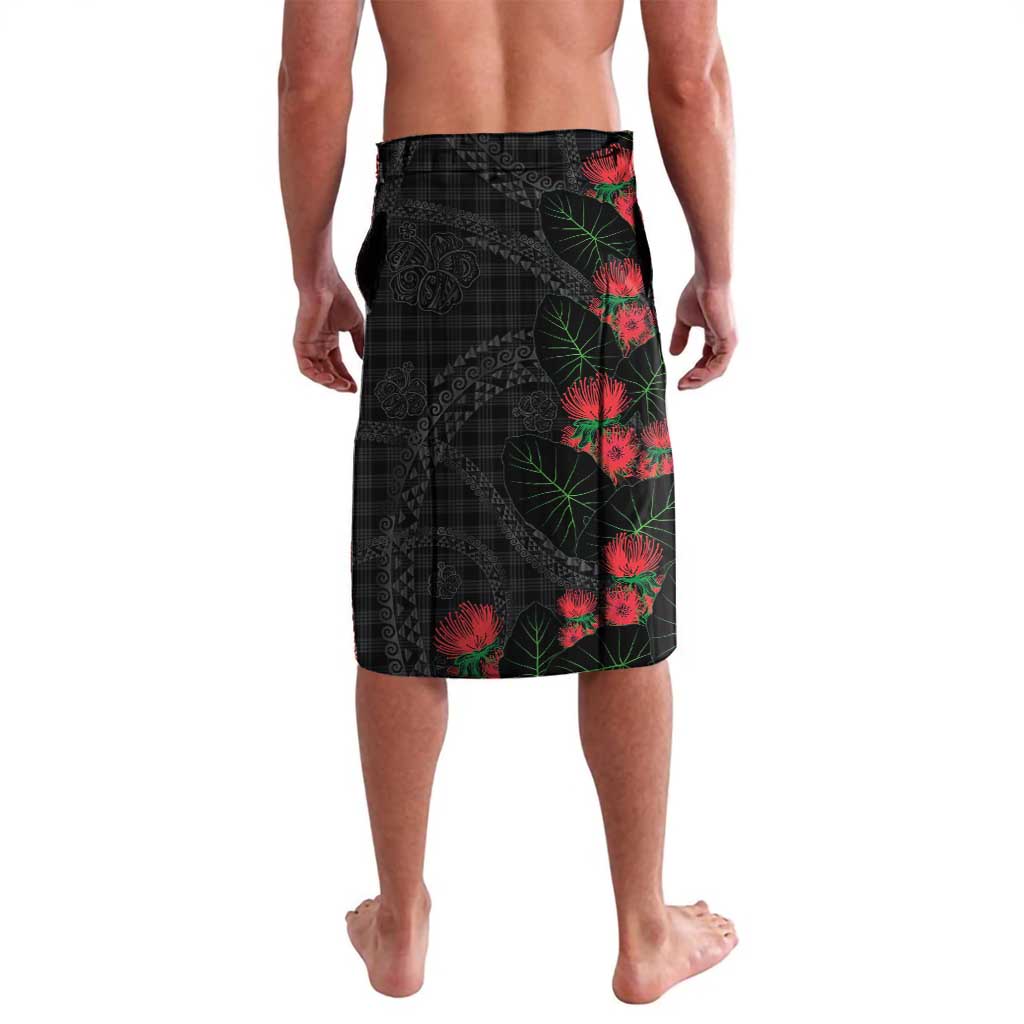 Hawaiian Kakau Art Lavalava Taro Leaves with Ohia Lehua and Pakala Pattern LT03 - Polynesian Pride