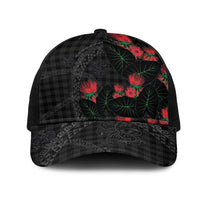 Hawaiian Kakau Art Mesh Trucker Cap Taro Leaves with Ohia Lehua and Pakala Pattern - Polynesian Pride