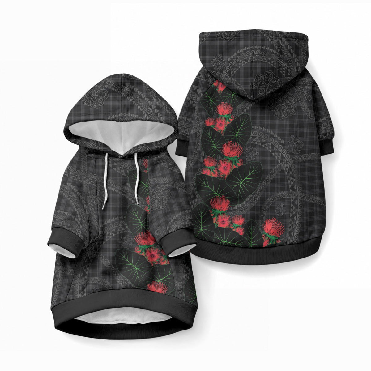 Hawaiian Kakau Art Pet Hoodie LT03 Pullover Black - Polynesian Pride