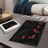 Hawaiian Kakau Art Puzzle Taro Leaves with Ohia Lehua and Pakala Pattern LT03 - Polynesian Pride