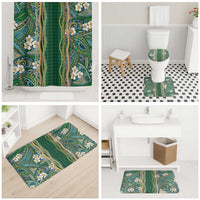 Hawaiian Art Flower Tribal with Lei Bathroom Set Palaka Pattern Green Color LT03 - Polynesian Pride